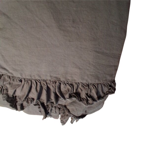 Wamsutta Vintage duvet cover queen gray linen + 2 shams ruffle - Picture 11 of 11